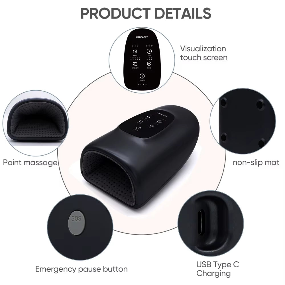 Portable Electric Device Vacuum Arthritis Machine Hand Palm and Arm Massager with Heat for Arthritis and Carpal Tunnel
